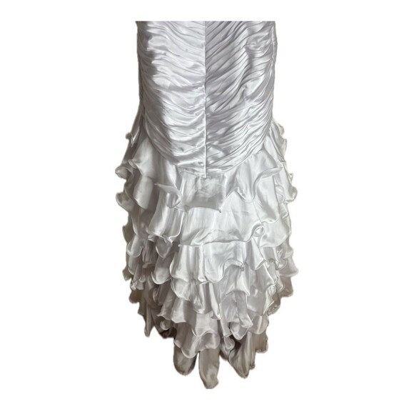 Mac Duggal Couture Dress Womens 18 White 4911H Ruffle Gown Strapless Beaded Prom - Picture 11 of 11